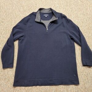 Brooks Brothers Sweater Mens 2XL Blue Quarter Zip Pullover Preppy Pima Cotton